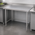 Thumbnail image #4 for 84 Inch x 30 Inch 18-Gauge Stainless Steel Flat Top Open Base Work Table