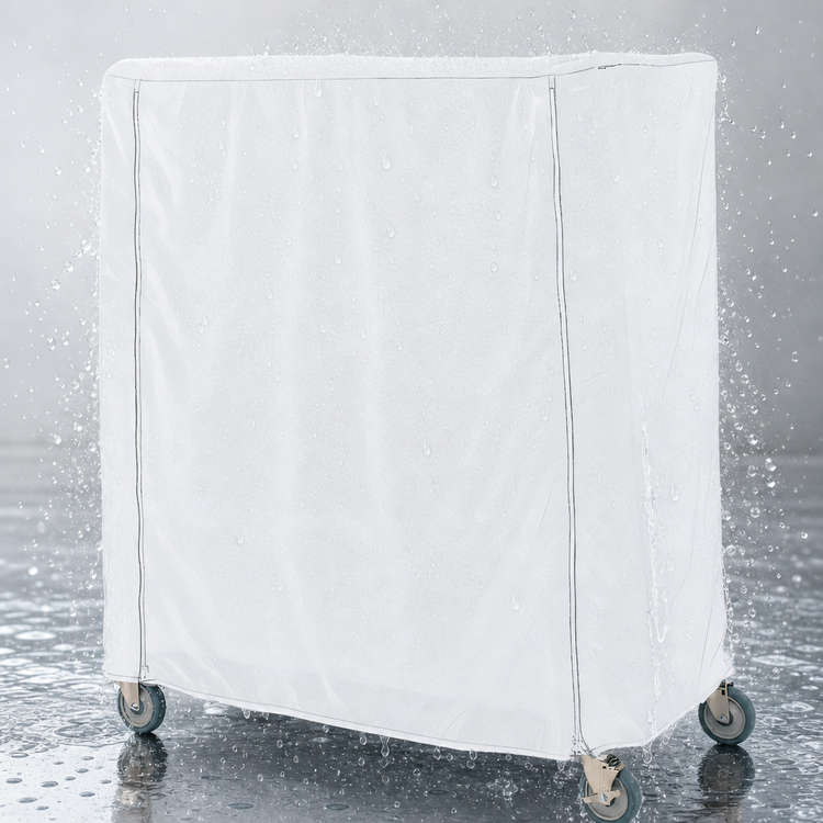 Product image #4 for Metro Waterproof Vinyl-Nylon Cart Cover for 72 x 24 x 54 Inch Queen Mary & Banquet Cart, White