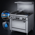 Thumbnail image #4 for Garland GFE Starfire Pro 36-Inch Gas Restaurant Range with 4 Open Burners, 12-Inch Thermostatic Griddle, and Standard Oven