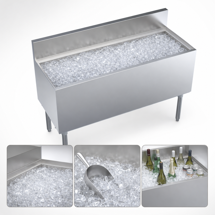 Product image #4 for Krowne Royal Series 48-Inch Underbar Ice Bin/Cocktail Unit with 10-Circuit Cold Plate