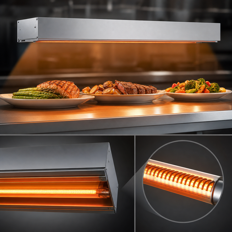 Product image #4 for Hatco Glo-Ray GRAH-18 18-Inch Aluminum High Watt Infrared Strip Heat Lamp, 350W, 120V