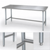 Thumbnail image #4 for Advance Tabco 84-Inch x 30-Inch 16-Gauge 304 Stainless Steel Work Table with Galvanized Base