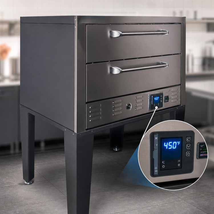 Product image #5 for Peerless CE61PE Electric 2-Deck Pizza Deck Oven with Stone Deck Interiors