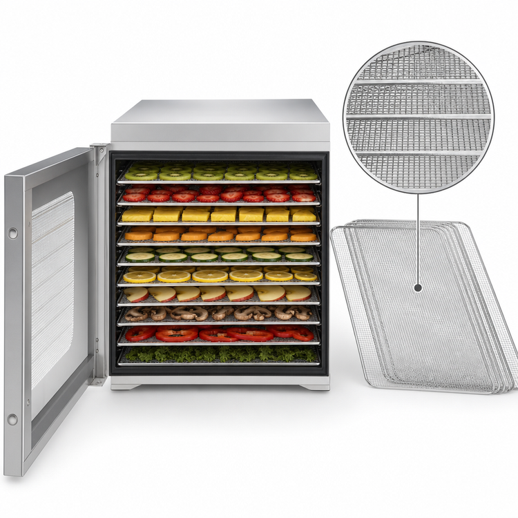 Product image #5 for Waring Commercial Single Zone Food Dehydrator with 10 Mesh Racks and 14 Sq. Ft. Drying Area