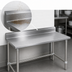 Thumbnail image #4 for John Boos Stallion 84-Inch Stainless Steel Work Table with 5-Inch Backsplash and Safety Edge