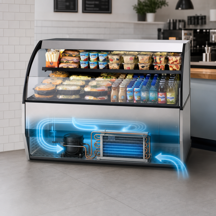 Product image #4 for Federal Industries Slim-Line UCRSL7233C 71.7-Inch Undercounter Curved-End Refrigerated Self-Serve Merchandiser