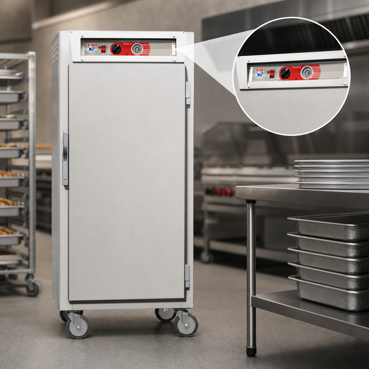 Product image #4 for Metro C5 6 Series 3/4 Height Mobile Heated Holding Cabinet with Solid Door, Lip-Load Slides, 27 Full-Size Pan Capacity, 120V