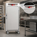 Thumbnail image #4 for Metro C5 C567L-SFS-L Mobile Heated Holding Cabinet, 3/4 Height, Solid Door, 27 Full-Size Pan Capacity, Stainless Steel, 120V