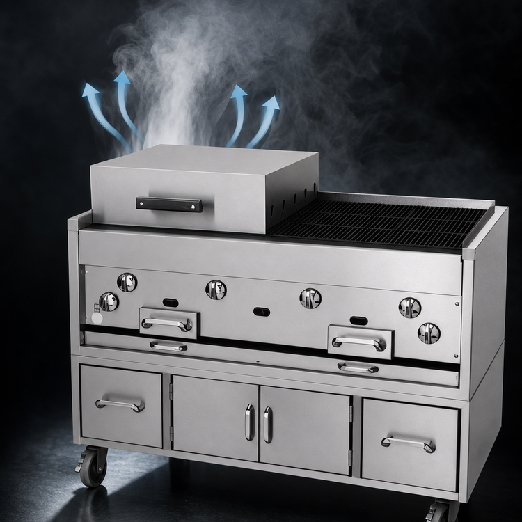 Product image #4 for Titan KC-60-RAD 60-Inch Countertop Gas Smoke Broiler Charbroiler with Cast Iron Radiants