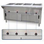 Thumbnail image #4 for Advance Tabco Triumph (Supreme) SW-4E-240-DR Electric Hot Food Table, 4 Sealed Wells, Cutting Board, Enclosed Sliding-Door Base