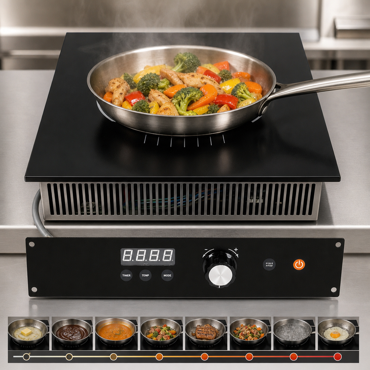 Product image #4 for Nemco DIPO Drop-In Single-Burner Induction Cooktop with Separately Mounted Digital Controls, 1.8 kW, 120V