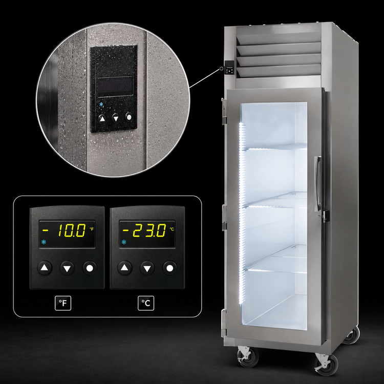 Product image #4 for Traulsen Dealer's Choice G Series One-Section Self-Contained Reach-In Display Freezer with Left-Hinged Glass Door