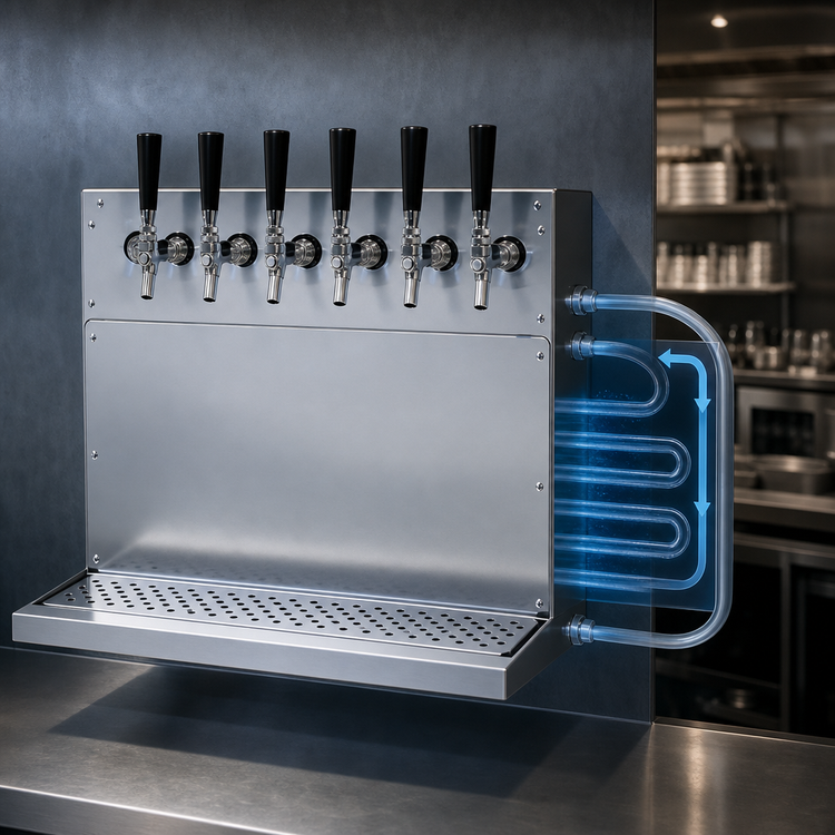 Product image #4 for Glastender Wall-Mount Glycol-Cooled Draft Dispensing Tower with 6 Stainless Steel Faucets
