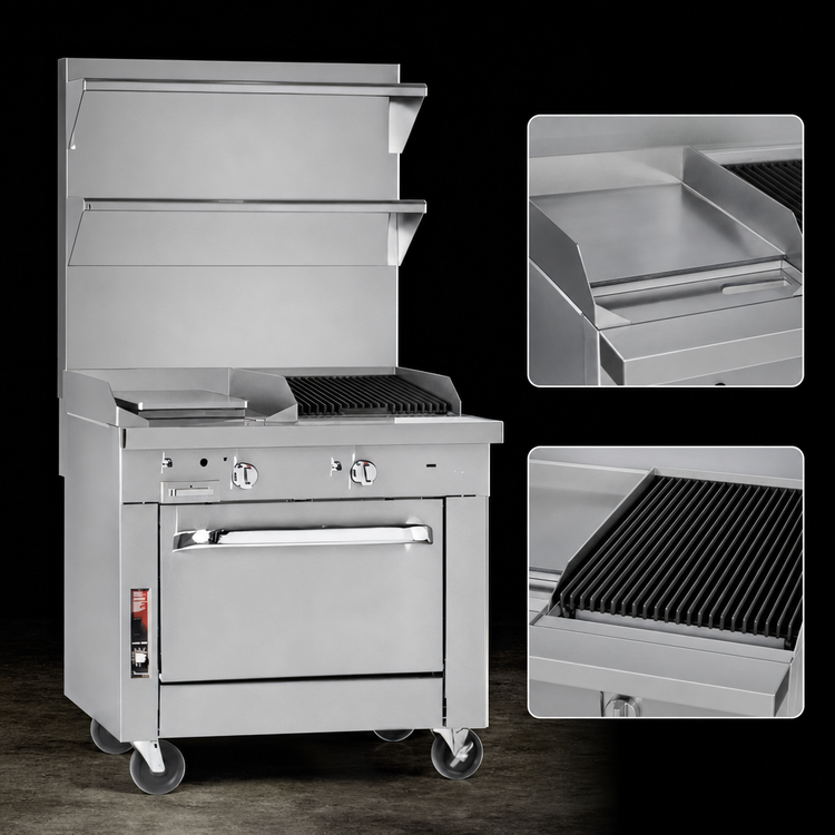 Product image #4 for Southbend Platinum 32-Inch Modular Heavy Duty Gas Range with 16-Inch Griddle and 16-Inch Charbroiler