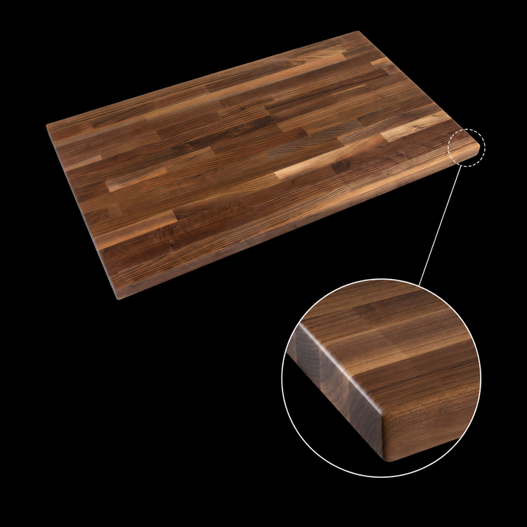 Product image #4 for John Boos Boos Block American Black Walnut Blended Edge Grain Kitchen Countertop, 120 x 32 x 1-1/2 Inch, Varnique Finish