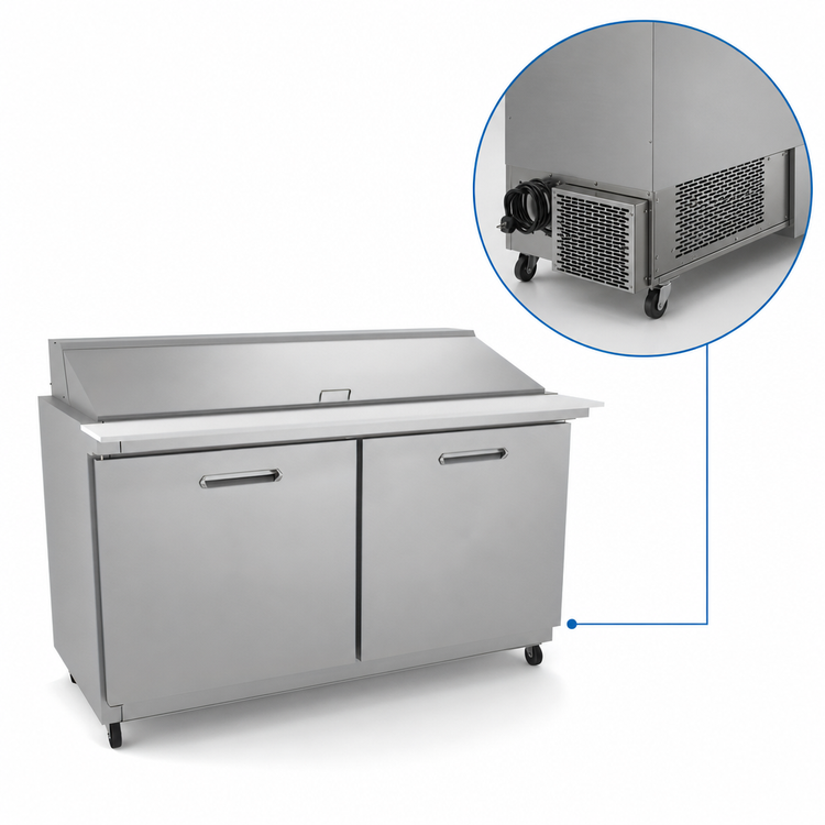 Product image #5 for Kelvinator Commercial 61-Inch 2-Section Mega Top Refrigerated Sandwich/Salad Prep Table, 24 1/6-Pan Capacity