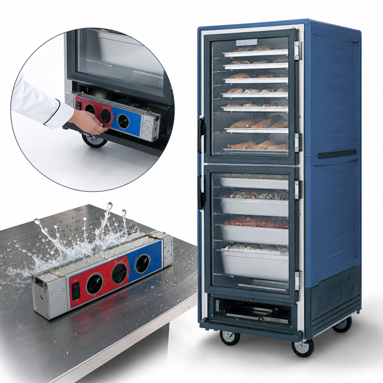 Product image #4 for Metro C5 3 Series Full-Height Heated Holding and Proofing Cabinet with Blue Insulation Armour, Dutch Clear Doors and Universal Wire Slides