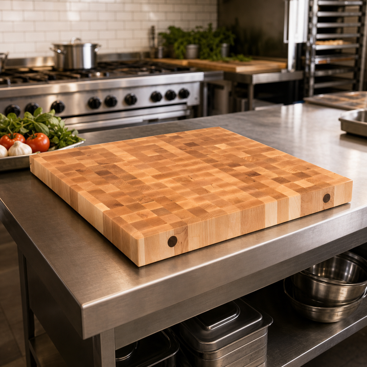 Product image #4 for John Boos Boos Block Northern Hard Rock Maple End Grain Island Countertop, 30 x 27 x 3 Inches, Cream Finish