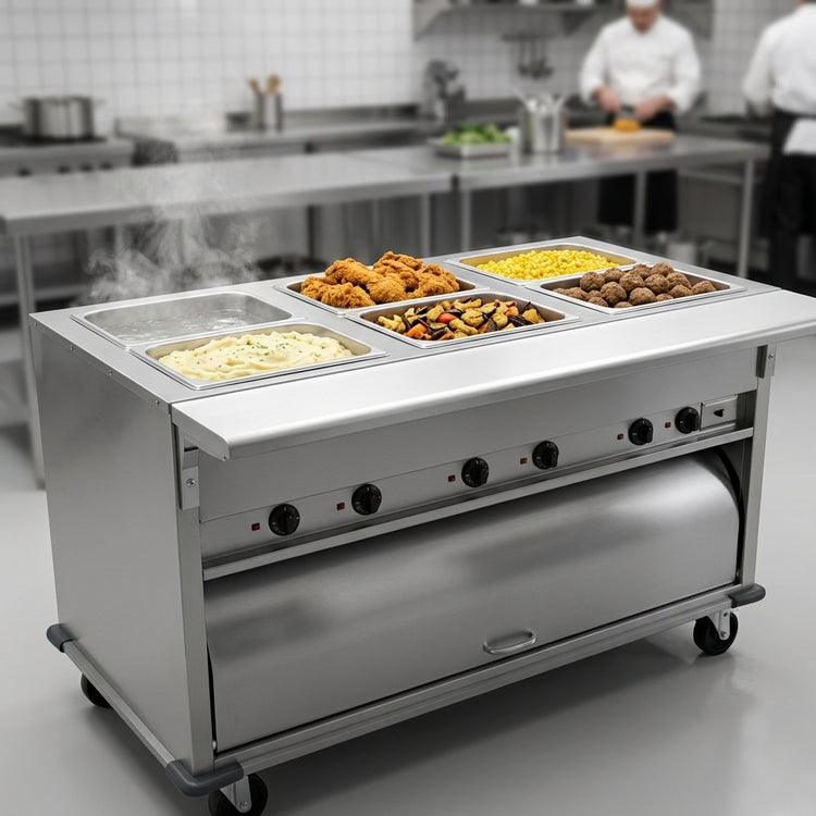 Product image #3 for Spec-Master PHT6CB-208-3 Portable Electric Hot Food Table, 6-Well, Enclosed Base