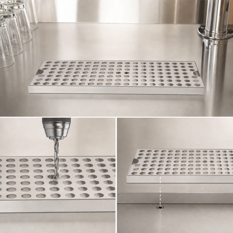 Product image #4 for Micro Matic Surface-Mount Stainless Steel Drip Tray with Perforated Grill, 18 Inch x 5 Inch