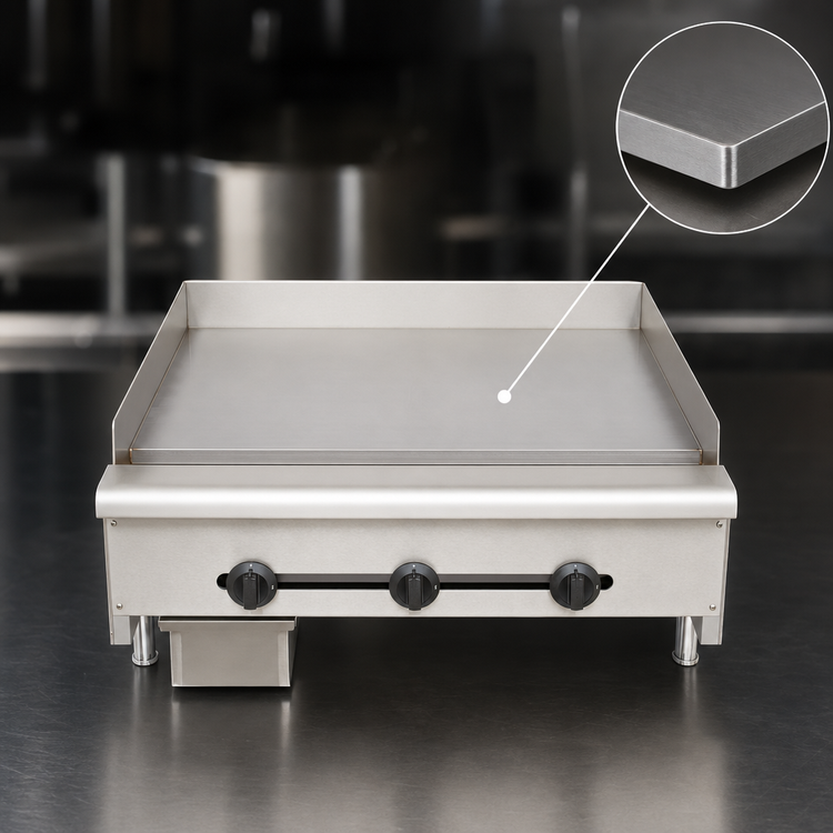 Product image #4 for Wells HDG-2430G Countertop Natural Gas Commercial Griddle with Manual Controls, 24-Inch Cooking Surface, 3/4-Inch Plate