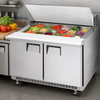 Thumbnail image #4 for Everest Refrigeration EPBR2 Mega-Top Two-Section Sandwich Prep Table Refrigerator, 47-1/2 in, 18-Pan, Rear-Mounted Self-Contained