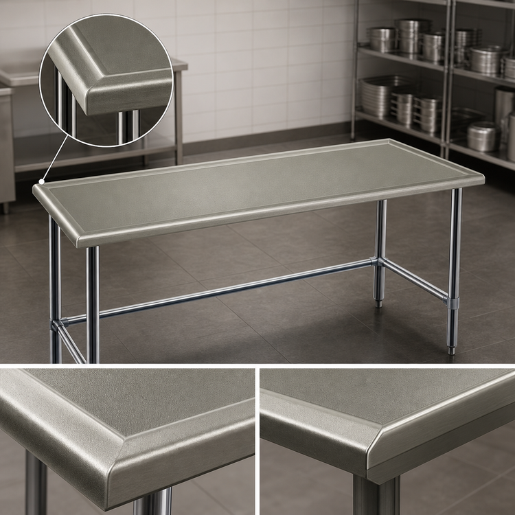 Product image #4 for Spec-Master Marine Series Stainless Steel Work Table, 84W x 24D, Flat Top, Open Base