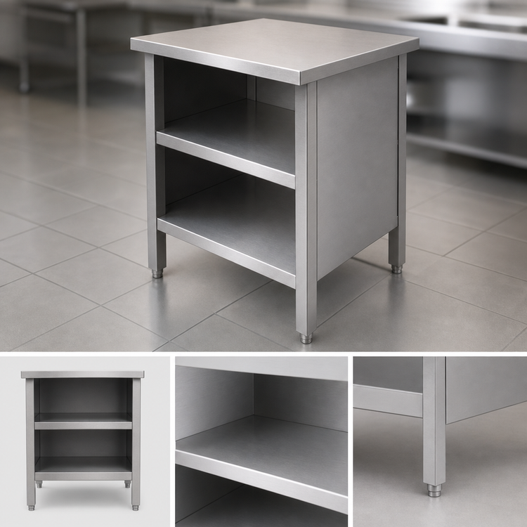 Product image #4 for John Boos 36-Inch x 30-Inch Open Front Enclosed Base Stainless Steel Work Table with Undershelf