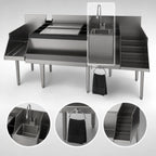 Thumbnail image #4 for Perlick Corporation Top Shelf UCS60B-LF Underbar Ice Bin/Cocktail Station with Blender Sink, 10-Circuit Cold Plate, 6 Bottle Wells, Stainless Steel