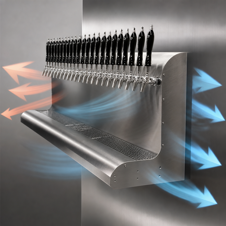 Product image #4 for Perlick 11-Faucet Modular Wall-Mount Air-Cooled Draft Beer Dispensing Tower