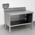 Thumbnail image #4 for John Boos Enclosed Base Stainless Steel Work Table with Open Front, 144 x 24 Inches, 14-Gauge Top, 5-Inch Backsplash