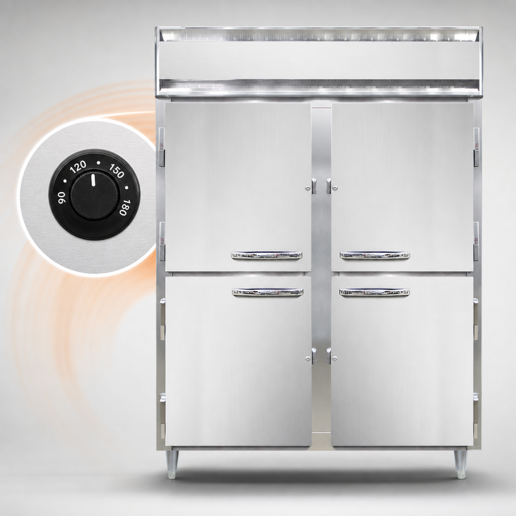 Product image #4 for Continental Refrigerator Designer Line DL2WE-HD Two-Section Extra-Wide Reach-In Heated Cabinet with Half Doors