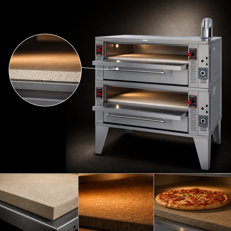 Product image #4 for Garland GPD60-2 Double Deck Gas Pizza/Baking Oven with 60-Inch x 36-Inch Pyrorock Decks