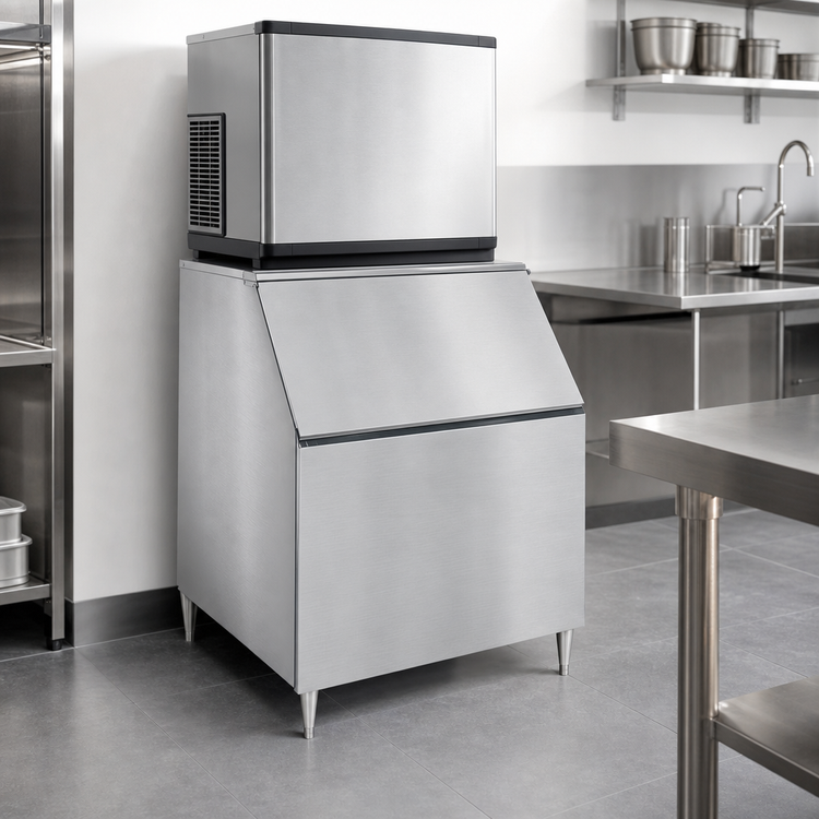 Product image #4 for Maxx Ice MIB400 400 lb Ice Storage Bin for Top-Mounted Ice Makers, Stainless Steel