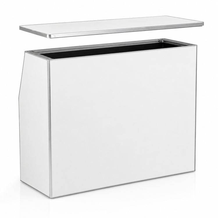 Product image #4 for Flash Furniture 4' White Laminate Foldable Portable Bar with Removable Aluminum Top