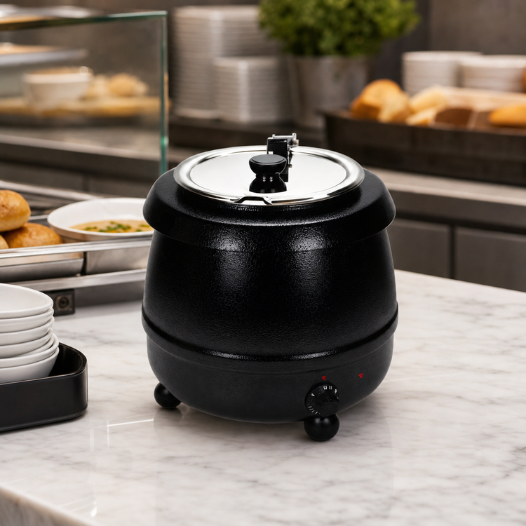 Product image #4 for Eurodib SB6000 Countertop Electric Soup Kettle, 10 Liter, Black