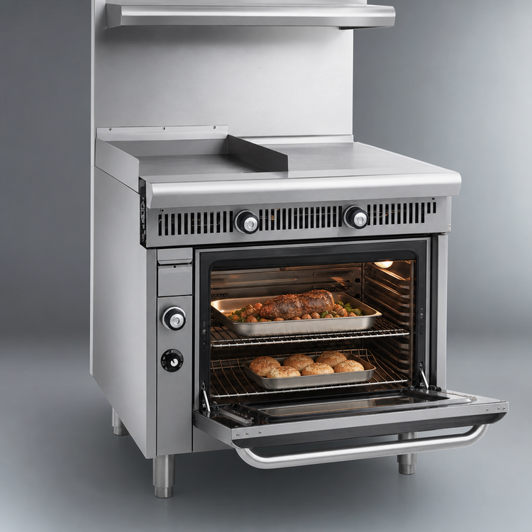 Product image #4 for Imperial Spec Series 36-Inch Heavy Duty Gas Range with 18-Inch Griddle, 18-Inch Hot Top, and Convection Oven
