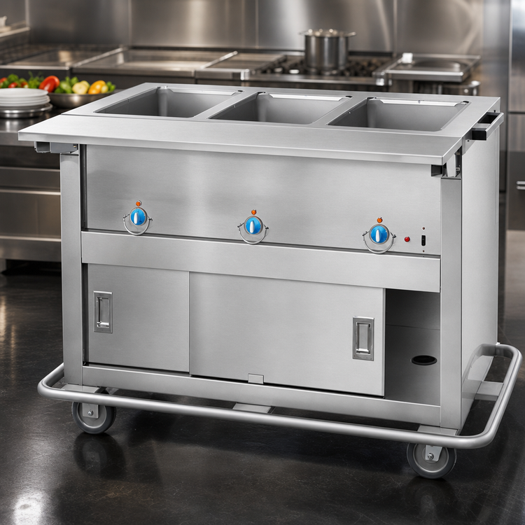 Product image #4 for Thurmaduke EP-6-CBSS Portable Electric 6-Pan Full-Size Sealed Well Steamtable