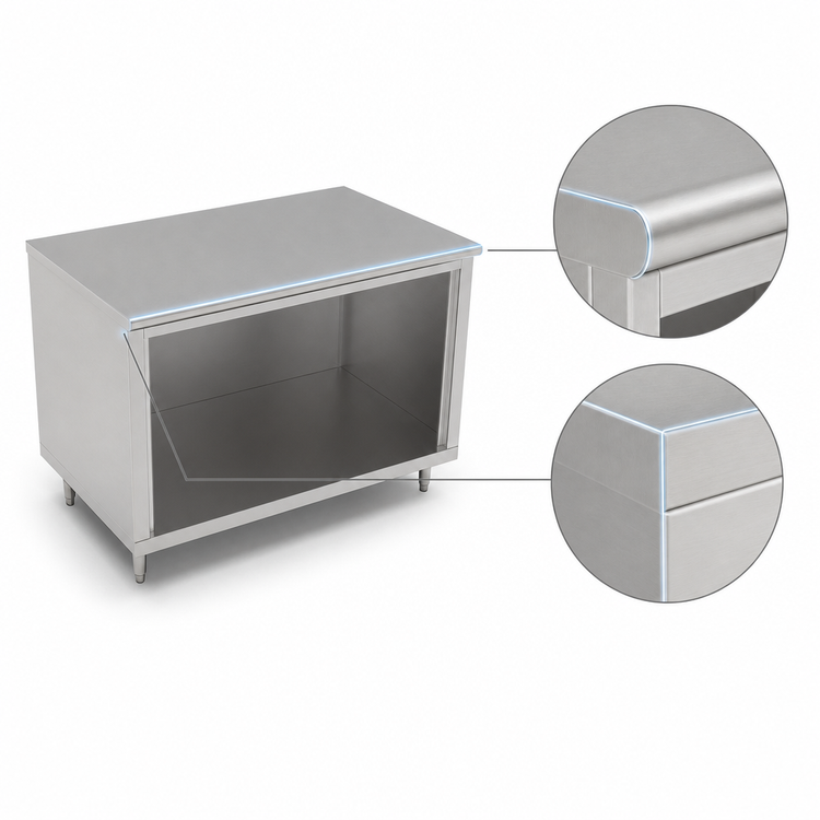 Product image #4 for John Boos 48 Inch x 24 Inch Open Front Cabinet Base Stainless Steel Work Table