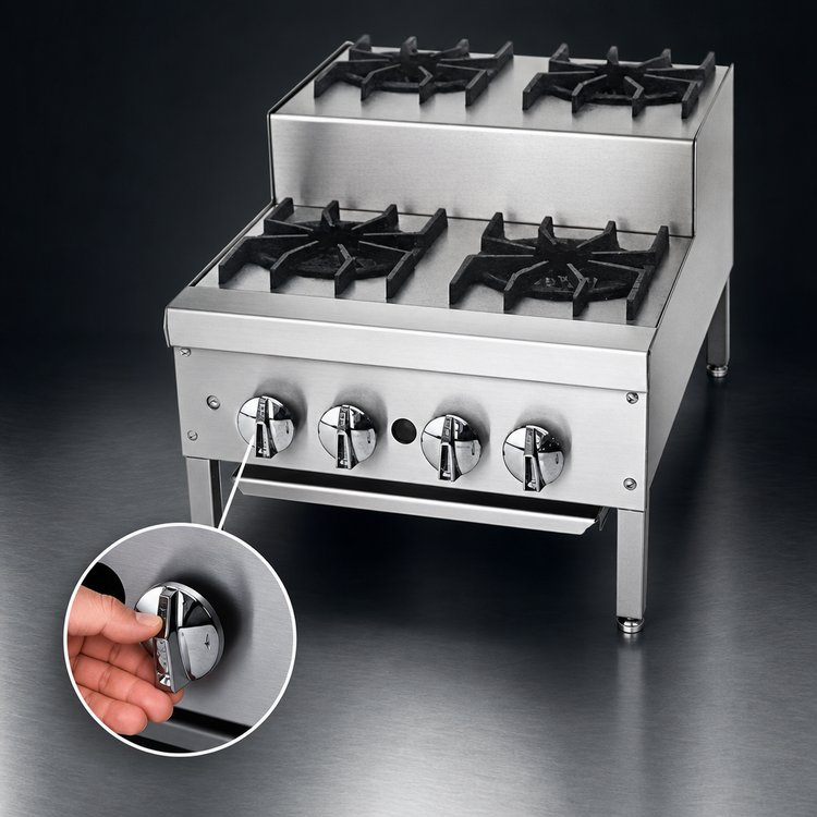 Product image #4 for Jade Range Supreme JHPE-2-324-F 24-Inch Gas Step-Up Hotplate with 5 Open Burners