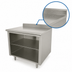 Thumbnail image #4 for Advance Tabco 48-Inch x 36-Inch Work Table with Open Front Cabinet Base, Mid-Shelf, 14 Gauge 304 Stainless Steel Top, and 5-Inch Backsplash