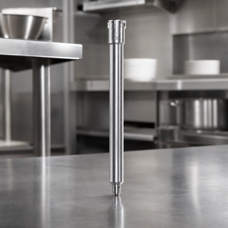 Product image #4 for Advance Tabco K-493 300 Series Stainless Steel Welded Leg Assembly with Metal Bullet Feet