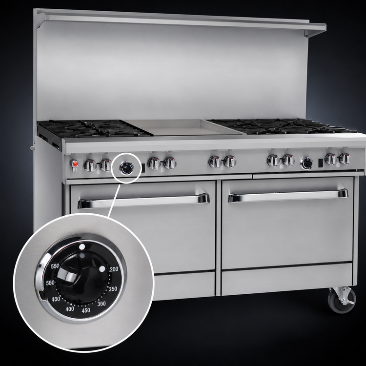 Product image #4 for Southbend Ultimate 60-Inch Gas Restaurant Range with 4 Burners, 36-Inch Griddle, Standard Oven, and Cabinet Base