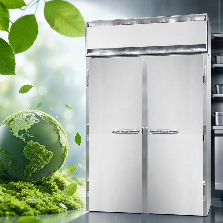 Product image #4 for Continental Refrigerator Designer Line Two-Section Extra-High Roll-In Freezer with Stainless Steel Interior and Exterior