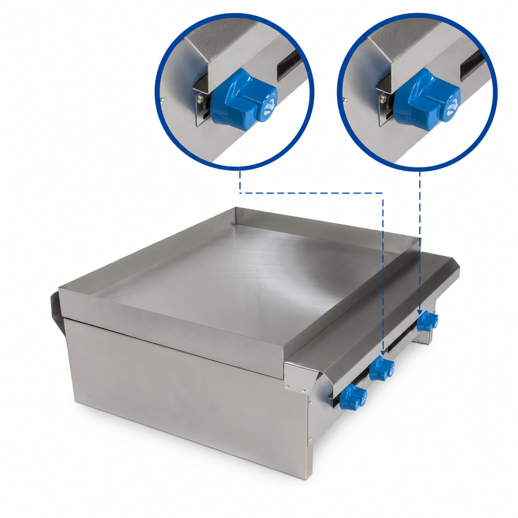 Product image #4 for Comstock-Castle 36-Inch Countertop Potato Pancake Gas Griddle with 2 Thermostat Controls