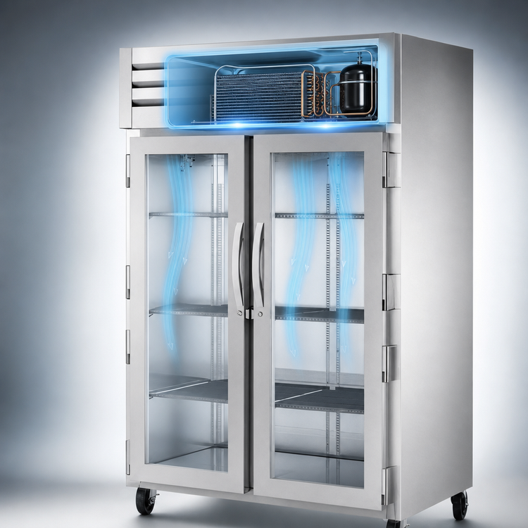 Product image #4 for True SPEC SERIES Two-Section Glass Door Reach-In Refrigerator with Self-Contained Top-Mounted Refrigeration