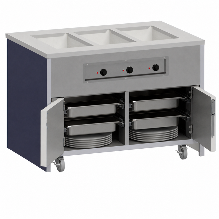 Product image #4 for Atlas Metal INFHB-4 Mobile Electric Hot Food Unit with 4 Wells
