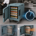 Thumbnail image #5 for Cambro Ultra Pan Carrier Heated Front-Loading Food Carrier With Casters, 1 Compartment, 6-Pan Capacity, 110V, Slate Blue