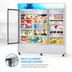 Thumbnail image #5 for KoolMore 80-Inch 3-Section Glass Door Merchandiser Freezer, 52 Cu. Ft., White