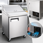 Thumbnail image #4 for Hurakan 27-Inch Refrigerated Sandwich Prep Table, 1 Door, 6-Pan Top, 5.7 Cu. Ft.